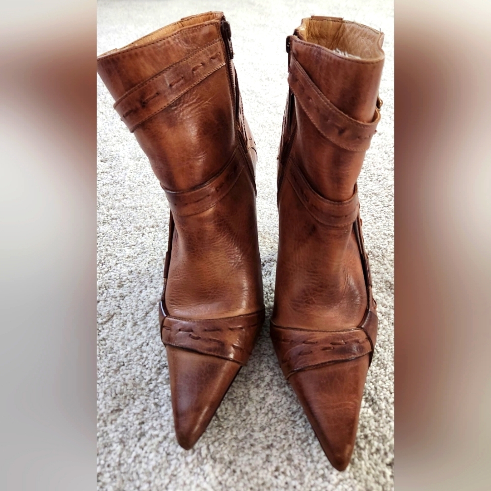 Charlie One Horse Cognac Colored Booties - Picture 2 of 5